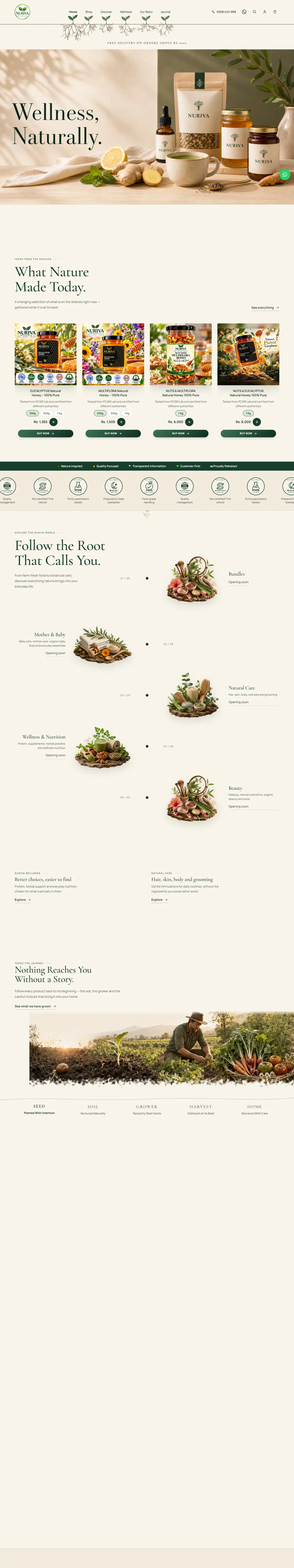 NURIVA Organic website