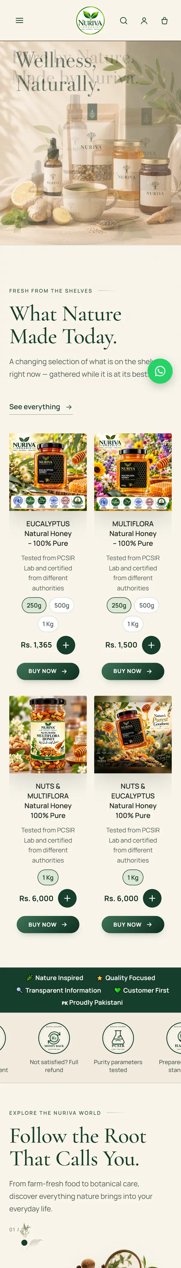 NURIVA Organic on a phone