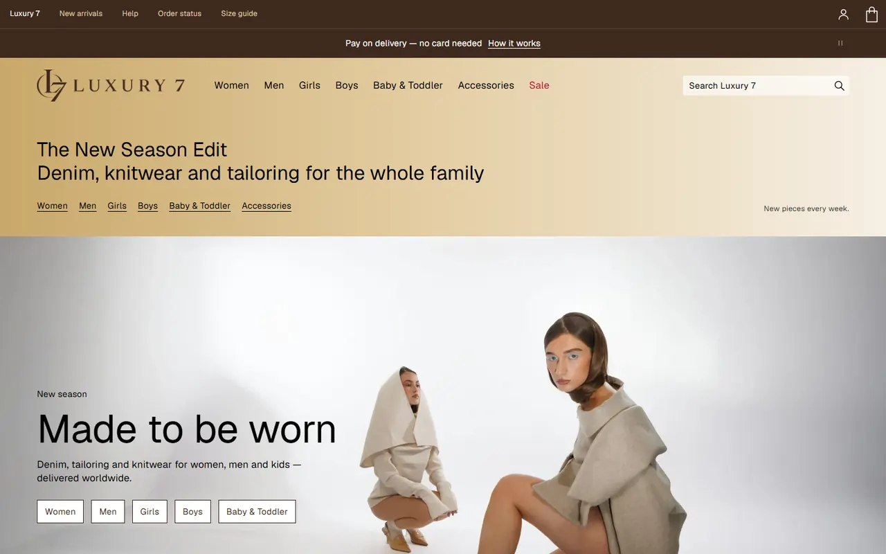 Luxury 7 homepage