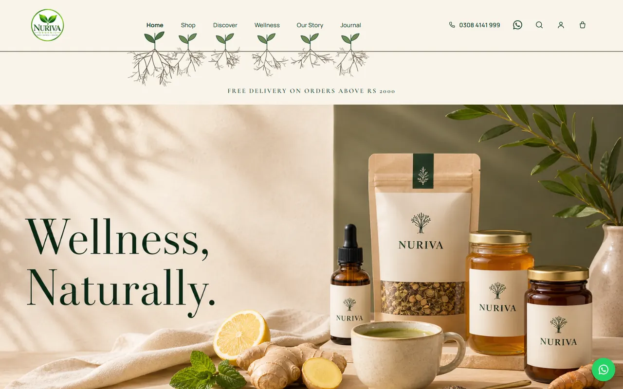 NURIVA Organic homepage