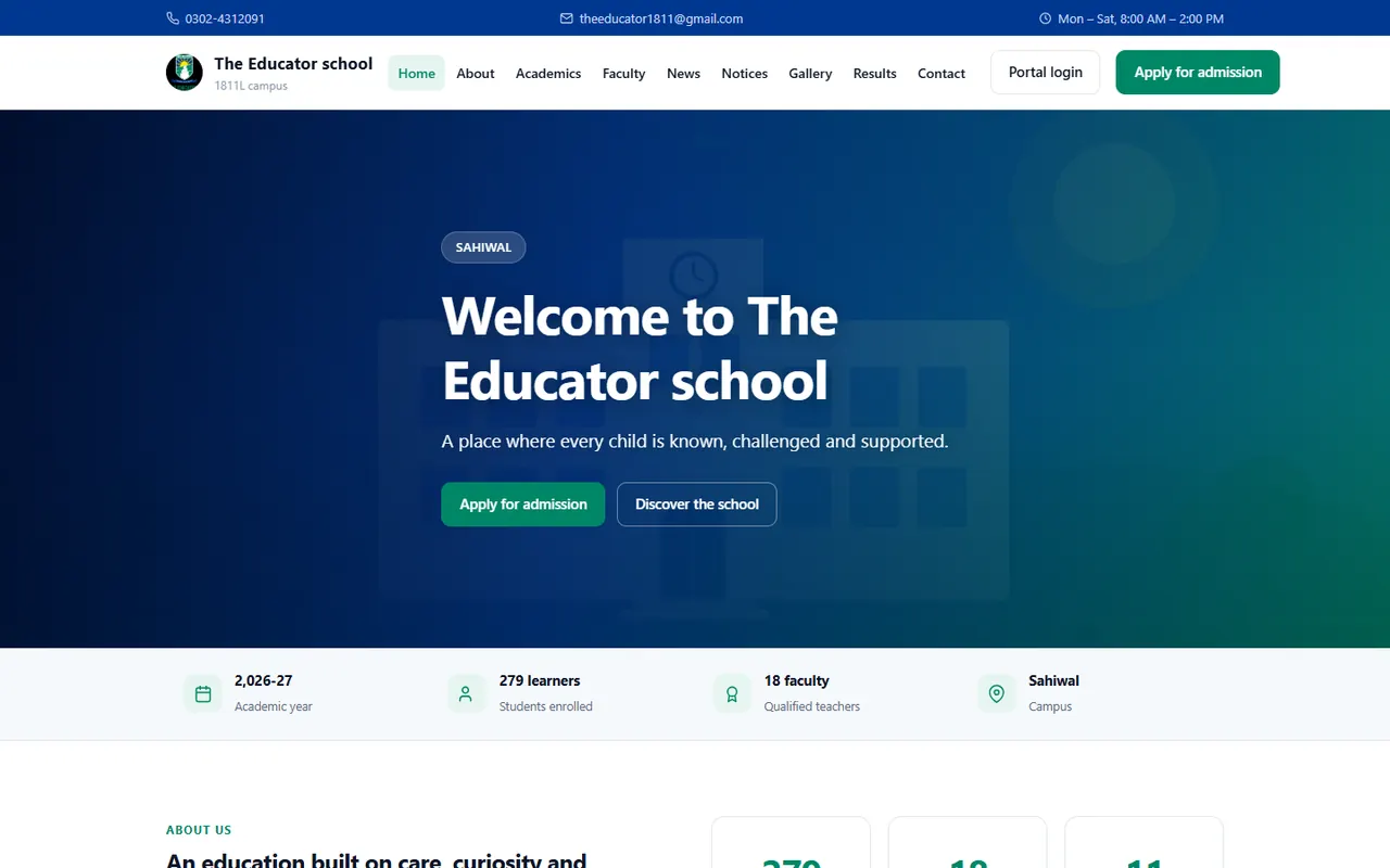 School Management System homepage