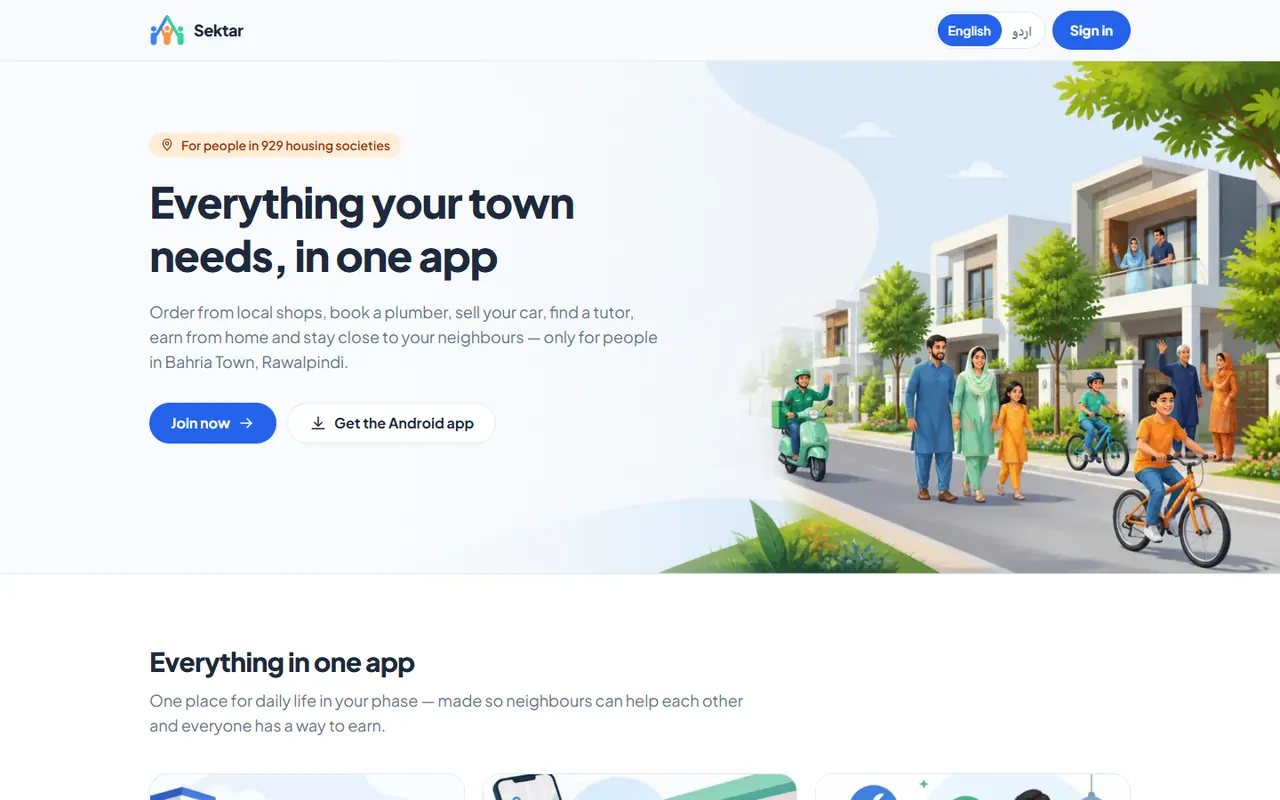 Sektar homepage